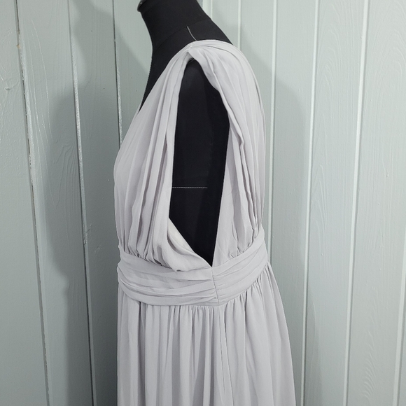 Lulu's Heavenly Hues Women's XL Light Grey Maxi Dress Bridesmaid Party Prom - Picture 5 of 15